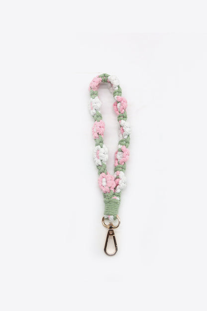 Assorted 4-Piece Macrame Flower Keychain