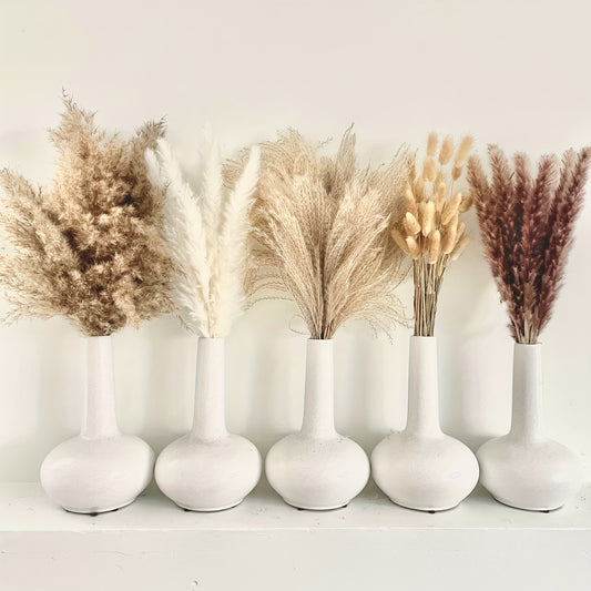 125pcs Dried Pampas Grass Decor - Boho Flowers - Bunny Tails Dried Flowers Bouquet - Small Pampas Grass - Mini White Pampas For Boho Wedding Decor