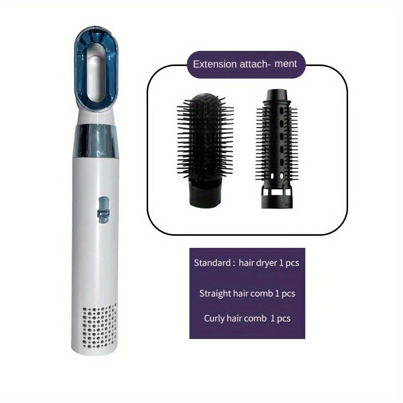 5-in-1 Hot Air Comb for Effortless Curling and Straightening with Dual Use and Suction Technology - Large Curl Hairdressing Set for Professional Styling and Fast Drying