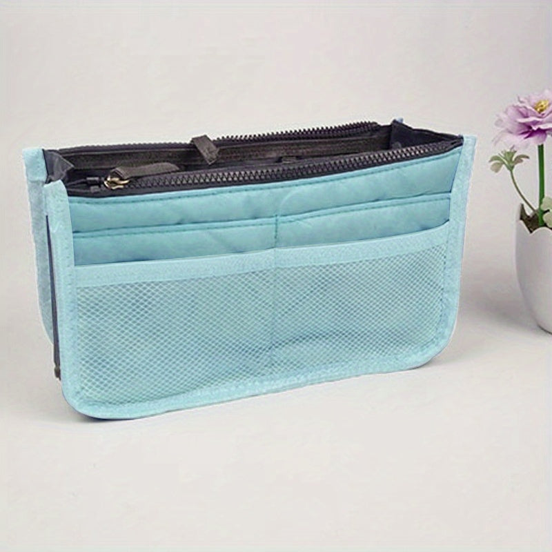 1pc Multifunctional Double Folding Organizer: The Perfect Travel, Toiletry, and Assortment Bag!