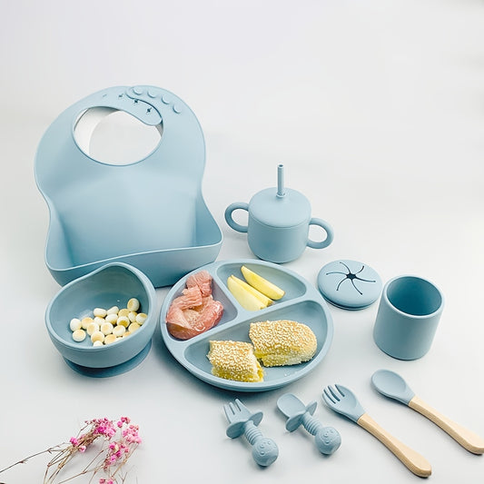 L'ensemble de collations parfait pour bébé : assiette, bol et gobelet de vidange portables en silicone - parfait pour les enfants ! 