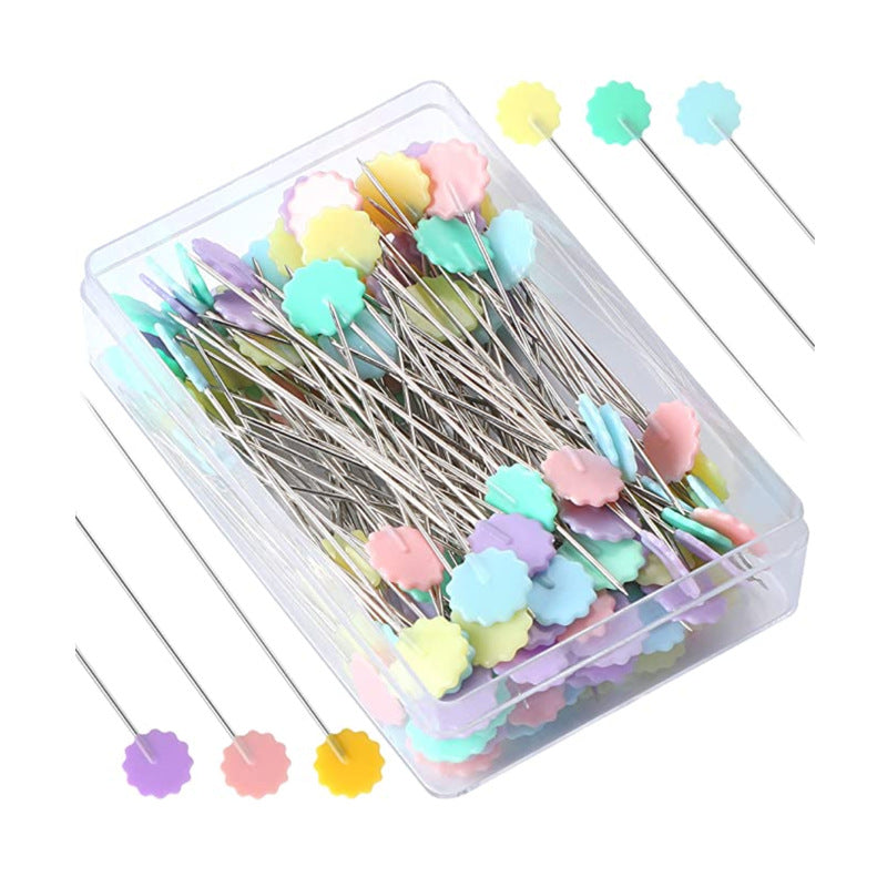 100Pcs Multicolor Button Head Straight Pins - Perfect for Fabric Quilting, Crafting & Sewing!