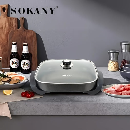 1500W SOKANY Electric Hot Pot & Skillet - All-in-One Multi-Functional Cooking for Every Meal!