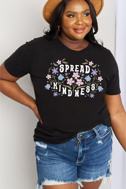 T-shirt en coton graphique Simply Love pleine grandeur SPREAD KINDNESS