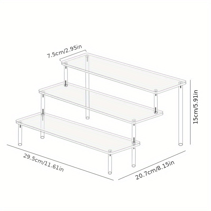 1pc Acrylic Perfume Organizer, Acrylic Display Rack, Transparent Ladder Shelf, Hand-made Anime Car Model Blind Box Storage Display Stand