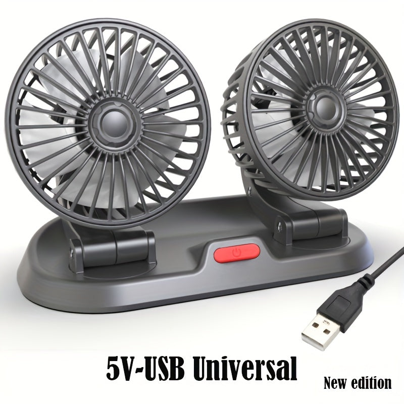 Adjustable Multi-function Car Mini Double-headed Fan - Perfect for Summer Drives and Home Use