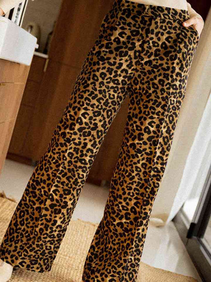 Pantalon large léopard