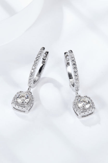 Boucles d'oreilles pendantes Huggie Moissanite