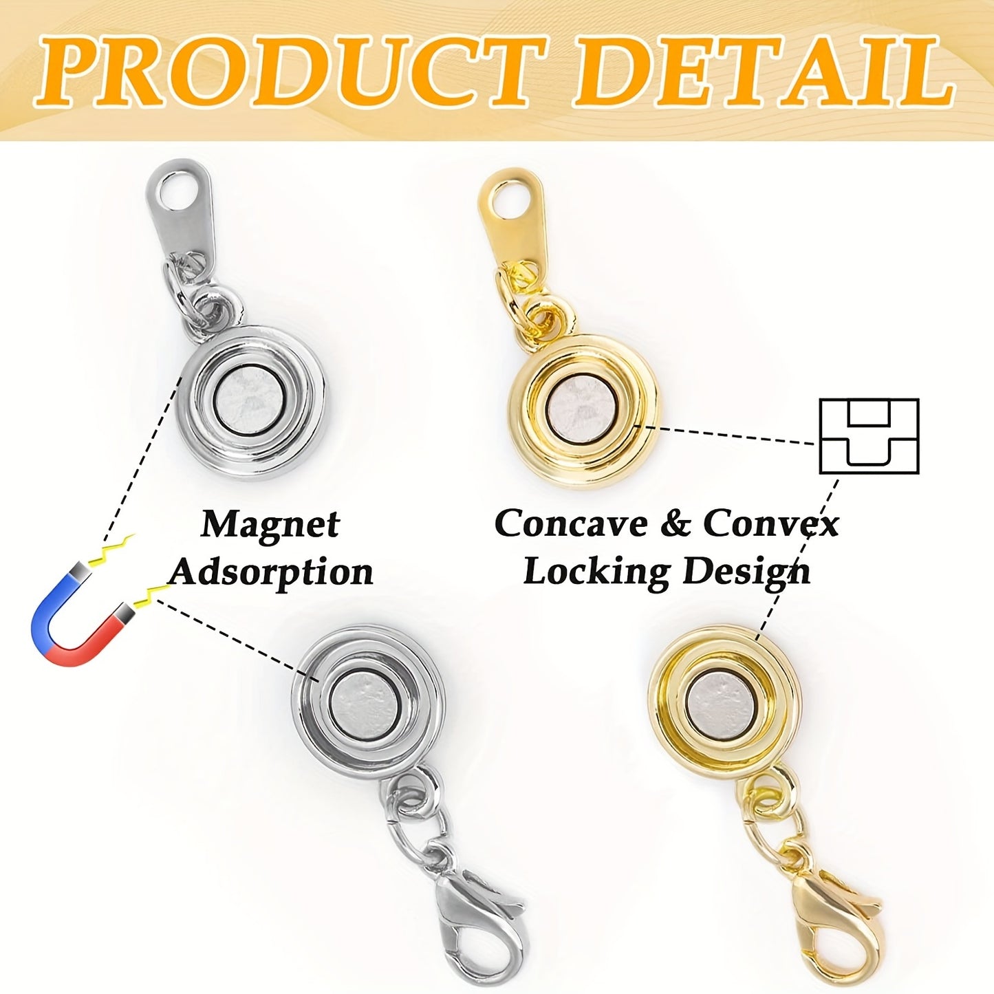 2Pcs Magnetic Jewelry Clasps: Make Necklaces & Bracelets Easier with Magnetic Necklace Clasps & Closures!