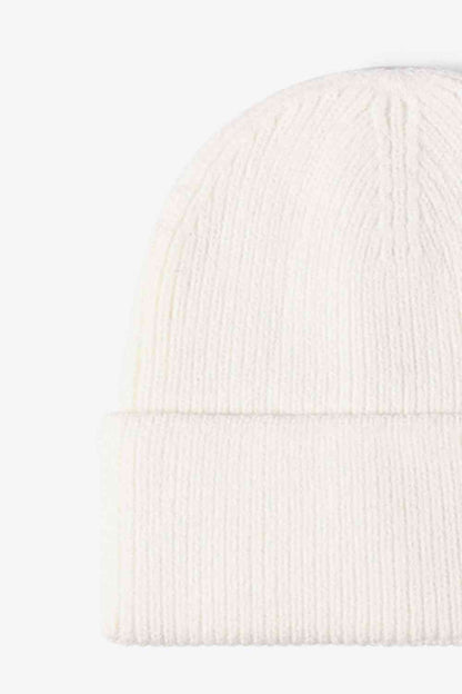 Letter N Patch Cuffed Knit Beanie