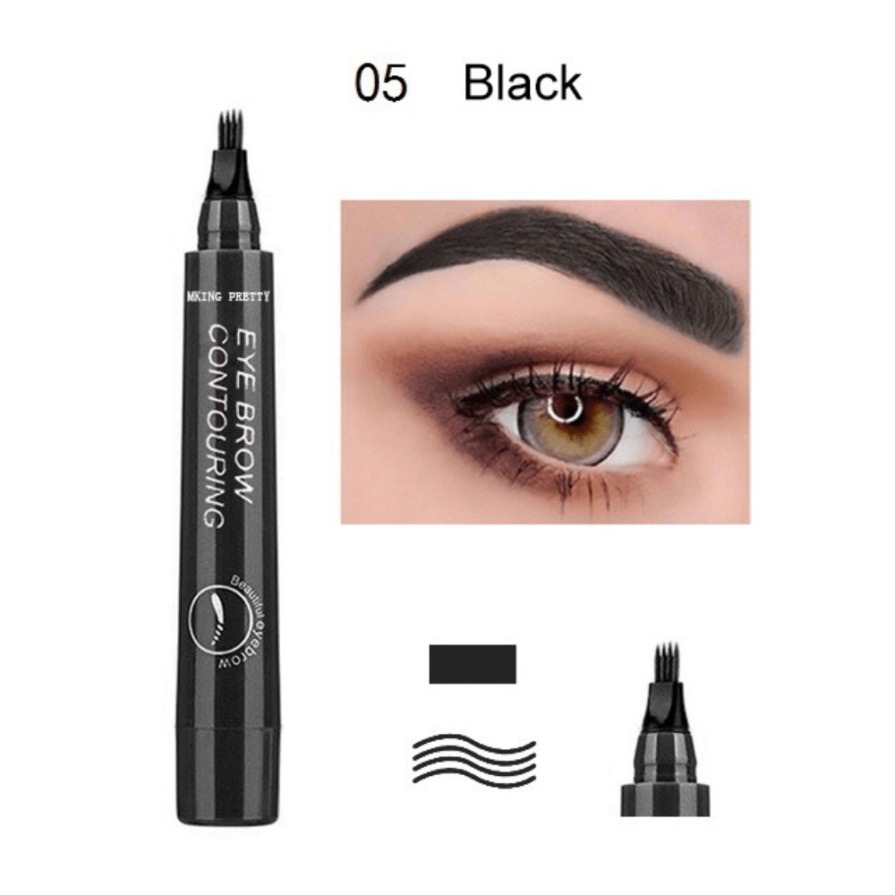 5-Color 4 Split Tips Eyebrow Pen: Long Lasting, Waterproof & Smudge Proof Eyebrow Tint - Easy Apply Color Rendering Pen