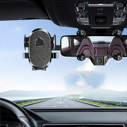 Upgrade Your Car Rearview Mirror with a Phone Holder That's Smart, Rotatable, and Adjustable!