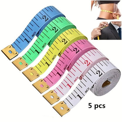 1pc, Inch Feet Soft Leather Ruler Measuring Clothes Ruler Cloth Ruler Tailor Meter Three Perimeters 59.06 Inch Color Random