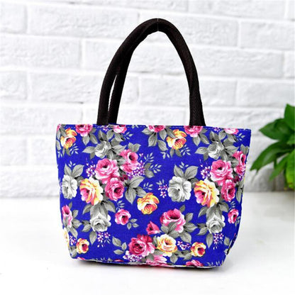 Stylish Mini Floral Print Canvas Handbag - Perfect Shoulder Bag for Women on the Go