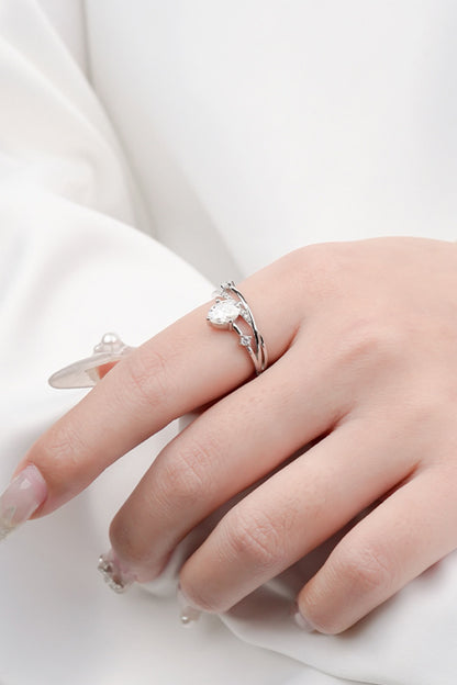 Moissanite Crisscross Ring