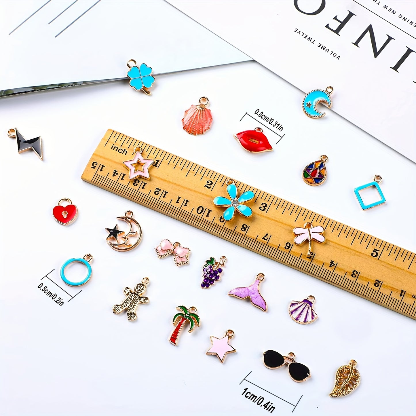 50pcs Random Enamel Jewelry Making Charms - Perfect for DIY Necklace & Bracelet Designs!