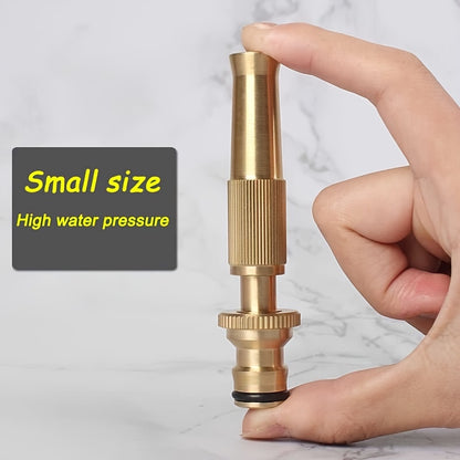 1pc Adjustable High-Pressure Brass Hose Nozzle for Efficient Car Washing and Garden Watering