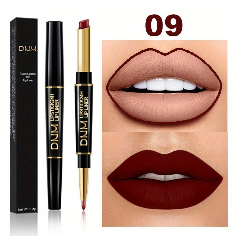 24 All Day 3 Pcs Lip Liner And Lipstick Set, Matte Lipstick With Lip Liner 2 In 1, Dark Red Lipstick Matte Kit With Lip Liner, Valentine's Day Gifts For Women