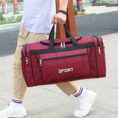 1pc Foldable Tote Travel Bag, Sports Fitness Bag, Men's Large Capacity Portable Duffel Bag, Shoulder Bag