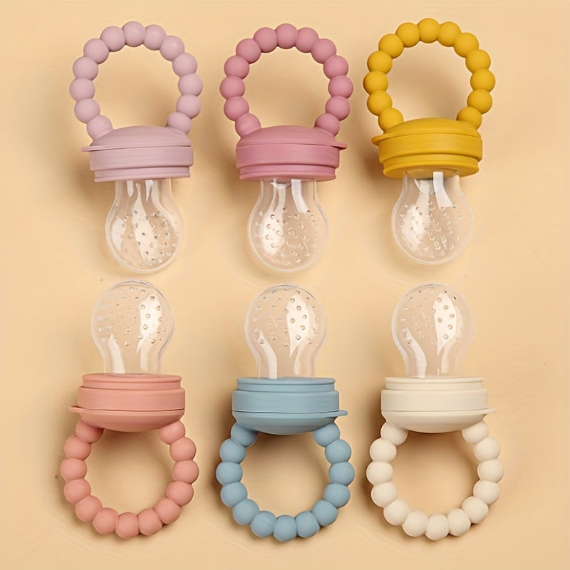 3pcs Children's Silicone Fruit & Vegetable Feeder with Handle - Perfect Food Supplement Pacifier!