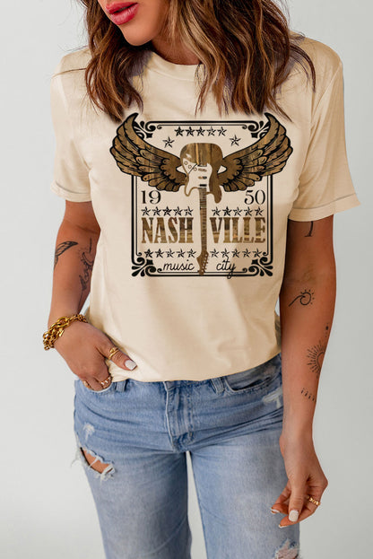 1950 NASHVILLE MUSIC CITY Graphic Tee Shirt