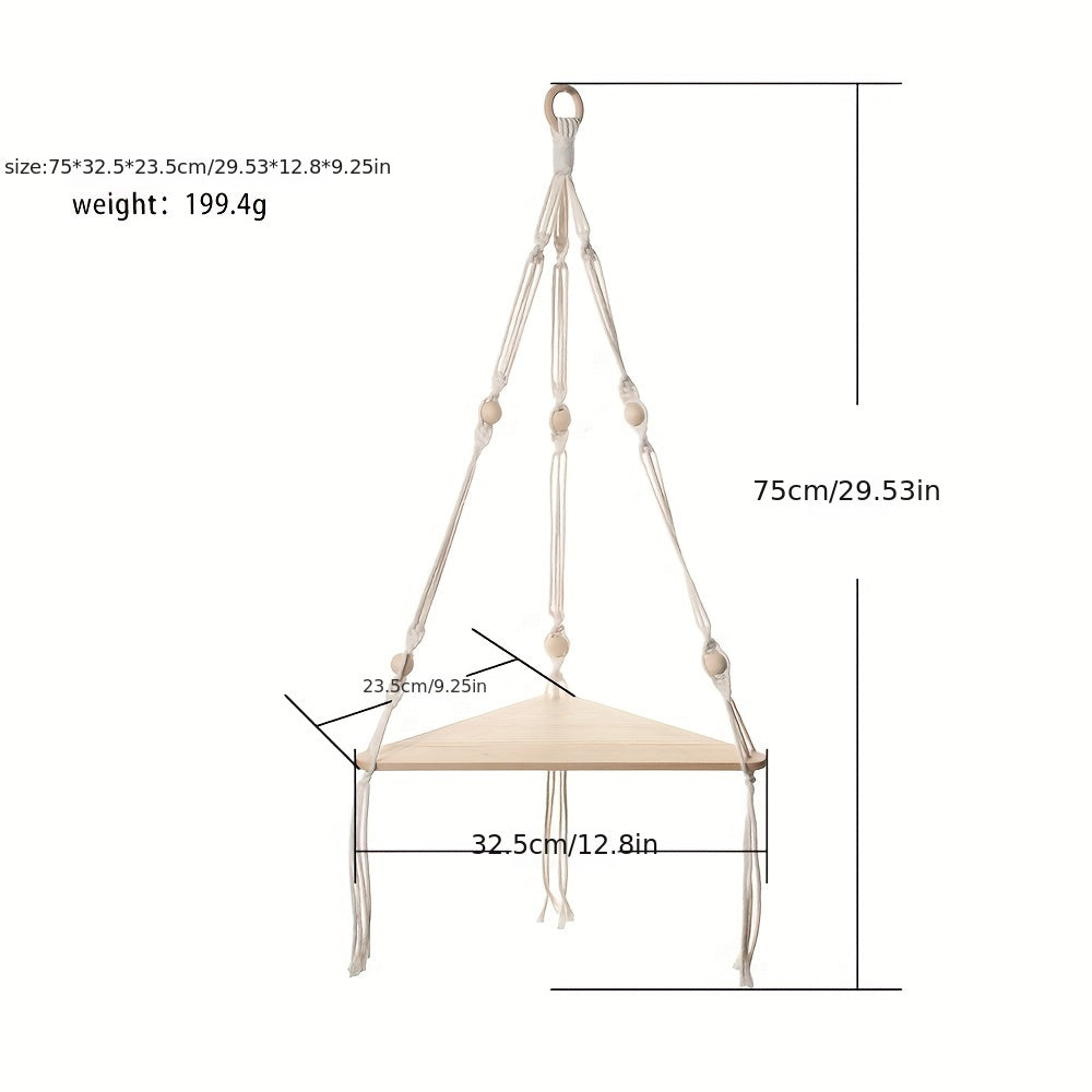 Ajoutez une touche de nature à votre maison avec les étagères flottantes en macramé – Parfaites pour la chambre, le salon, les cadeaux de pendaison de crémaillère et plus encore ! 