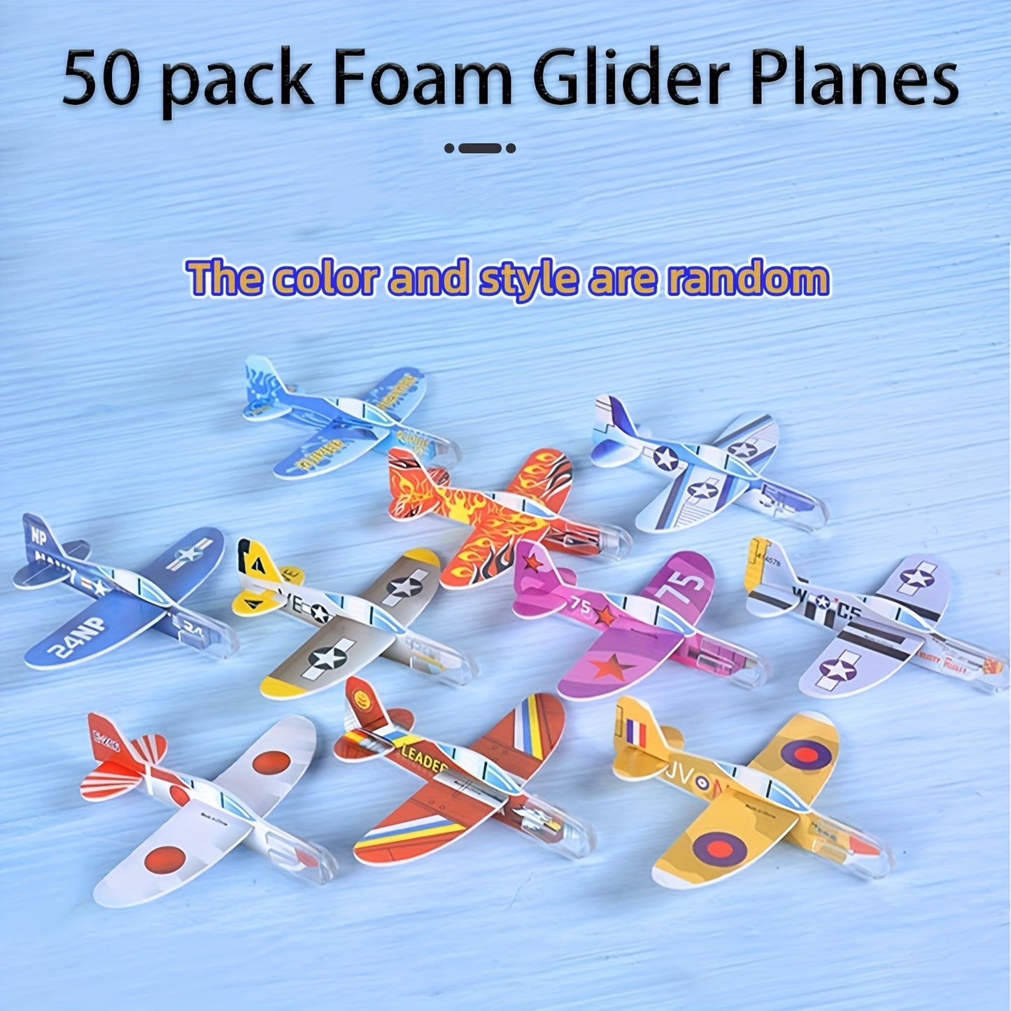 50pcs Foam Gliders Planes: Perfect Party Favors, Goodie Bag Stuffers & Classroom Prizes for Boys & Girls!