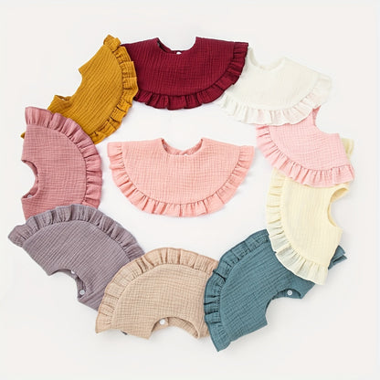 Serviette de salive à volants pour bébé 0-24M/0.0-944.88 pouces, bavoir en gaze de coton à 360 °, fournitures pour bébé, 1 pièce/6 pièces 