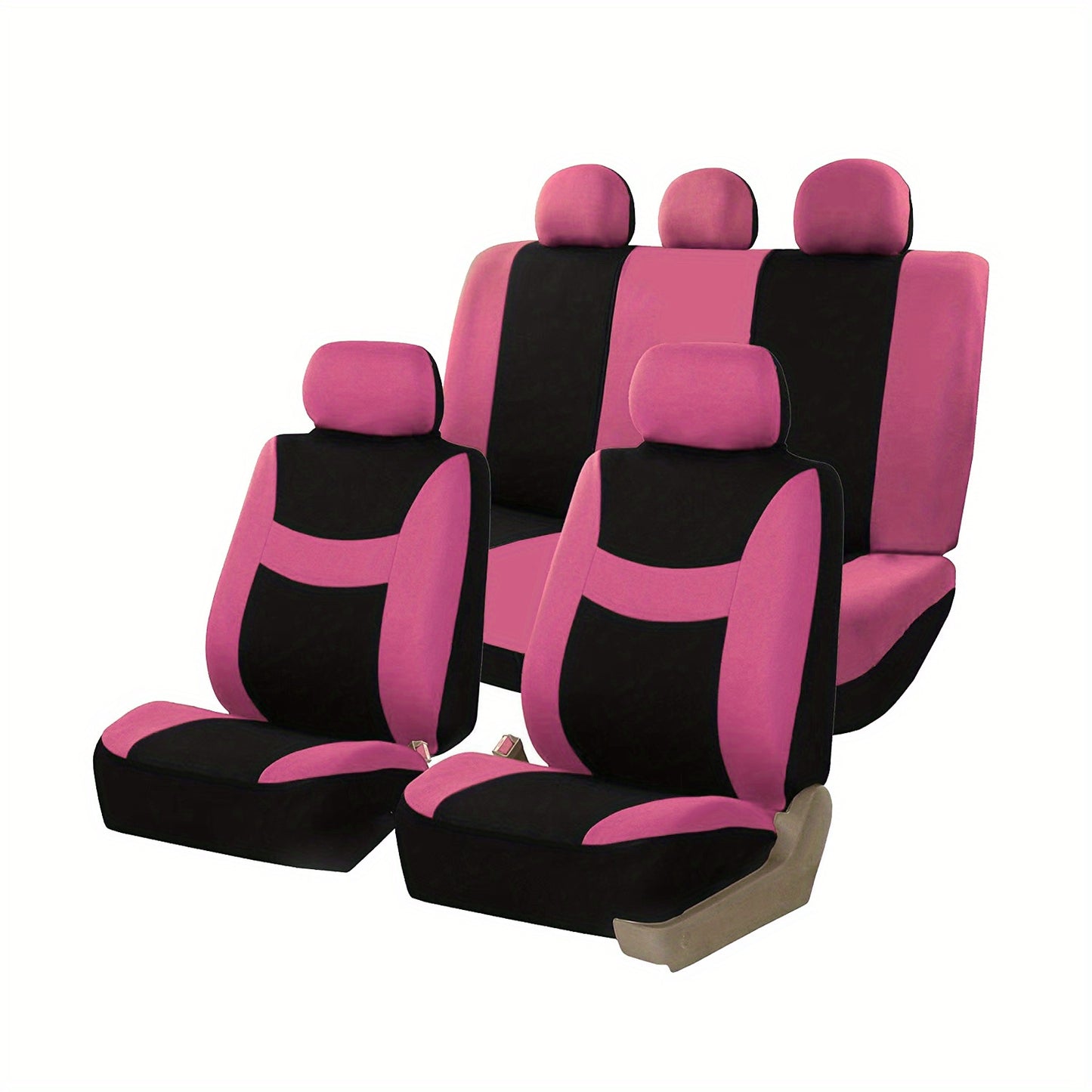 9pcs Polyester Fabric Car Seat Cover Universal Style Multi-color