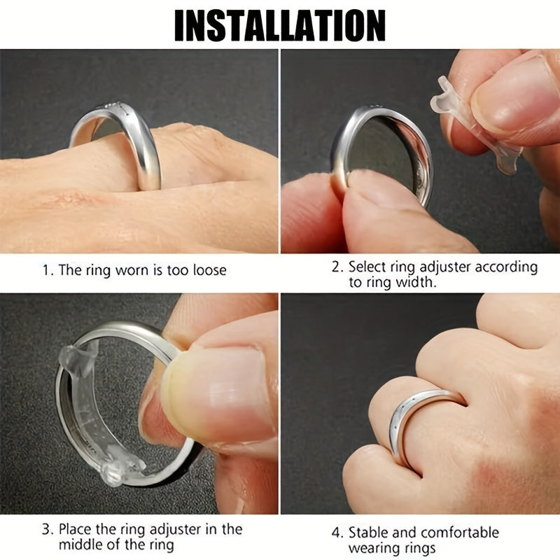 12pcs Invisible Ring Size Adjuster - Fits Any Ring Size - Ring Guard Spacer Rings Resizer Wedding Accessories