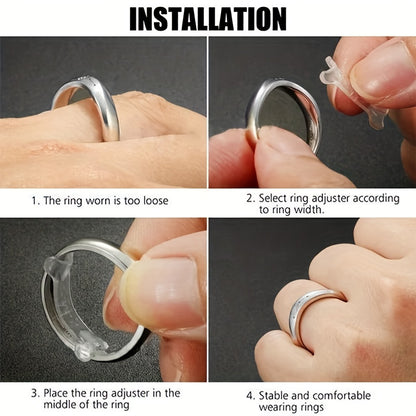 12pcs Invisible Ring Size Adjuster - Fits Any Ring Size - Ring Guard Spacer Rings Resizer Wedding Accessories