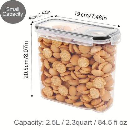 2/4pcs Cereal Storage Container Set, BPA Free Plastic Airtight Food Storage Containers 2.5L/88 Oz For Cereal, Snacks And Sugar With 24 Labels