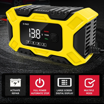 6A Intelligent Car Battery Charger with LCD Screen, Impulse Repair, Summer & Winter Modes - Fully Automatic & Efficient!