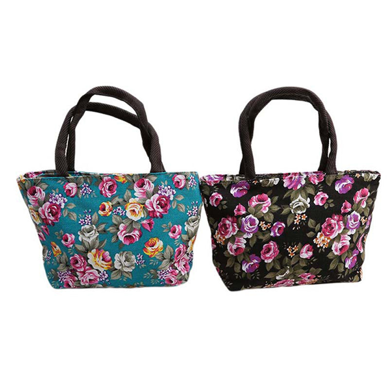 Stylish Mini Floral Print Canvas Handbag - Perfect Shoulder Bag for Women on the Go