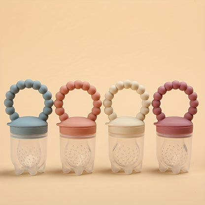 3pcs Children's Silicone Fruit & Vegetable Feeder with Handle - Perfect Food Supplement Pacifier!