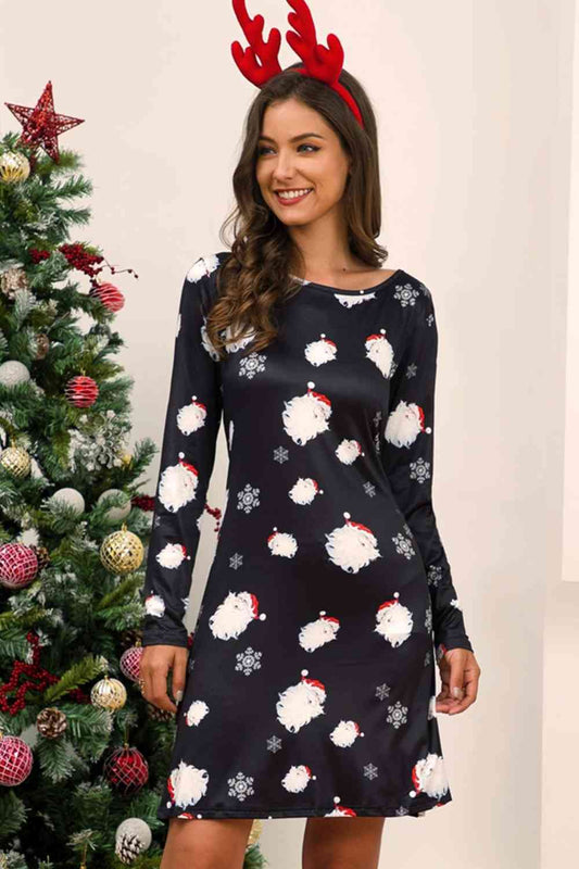 Robe de Noël à manches longues pleine taille