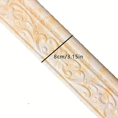 3.14in*32.8ft 3D Foam Wall Skirting Line Self-adhesive Wall Waist Line Waterproof Decorative Wall Sticker Border Wall,Home Decoration