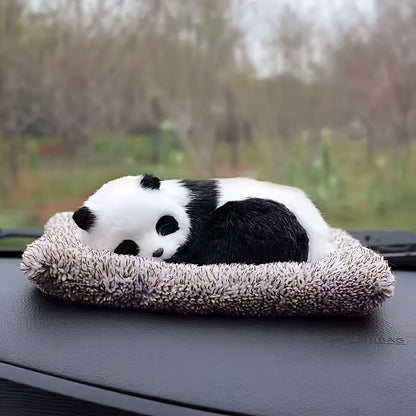 Unique Car Ornament - Creative Sleeping Panda with Carbon Bamboo Charcoal Bag Air Filter & Car Air Freshener