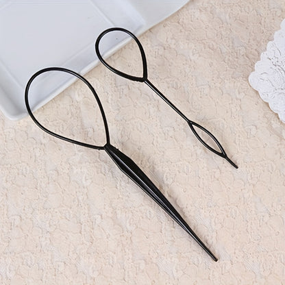 2pcs Multifunctional Topsy Tail Loop Hair Braided Ponytail Maker DIY Hair Styling Tool Accessories