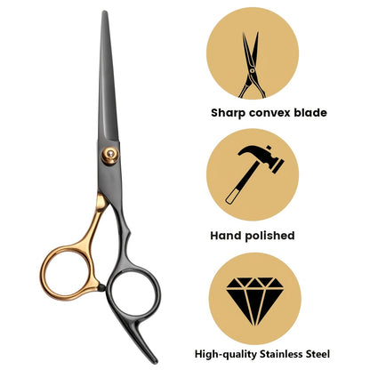 8-Piece Professional Hair Cutting Scissor Kit - Perfect for Barbers & Stylists - Thinning Shears, Hair Scissors, & More!