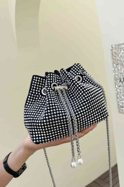 Rhinestone Polyester Bucket Bag