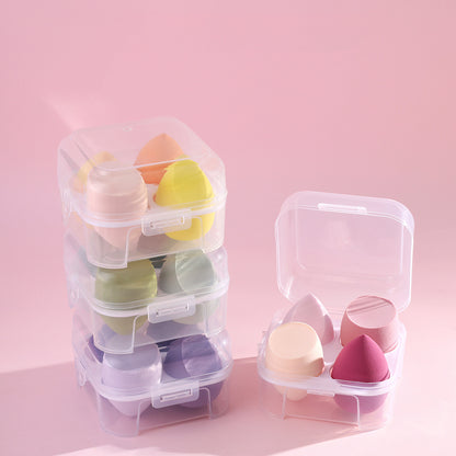 4 pcs Flawless Beauty Eggs - Transparent Box for Creams, Powders, and Liquids - Keep Your Makeup Organized and Easy to Find