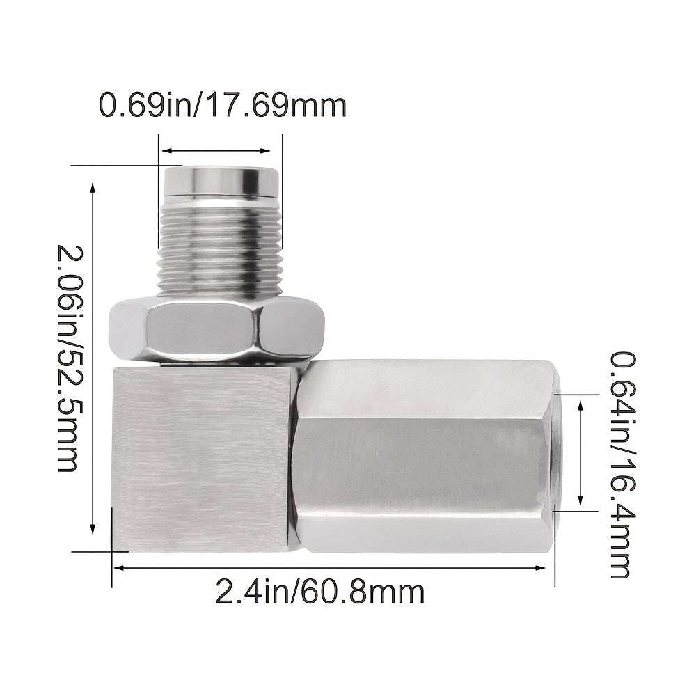 Automobile Refitting Oxygen Sensor Connector, 90 Degree Conversion Adapter Gasket Exhaust Pipe L-type M18 * 1.5