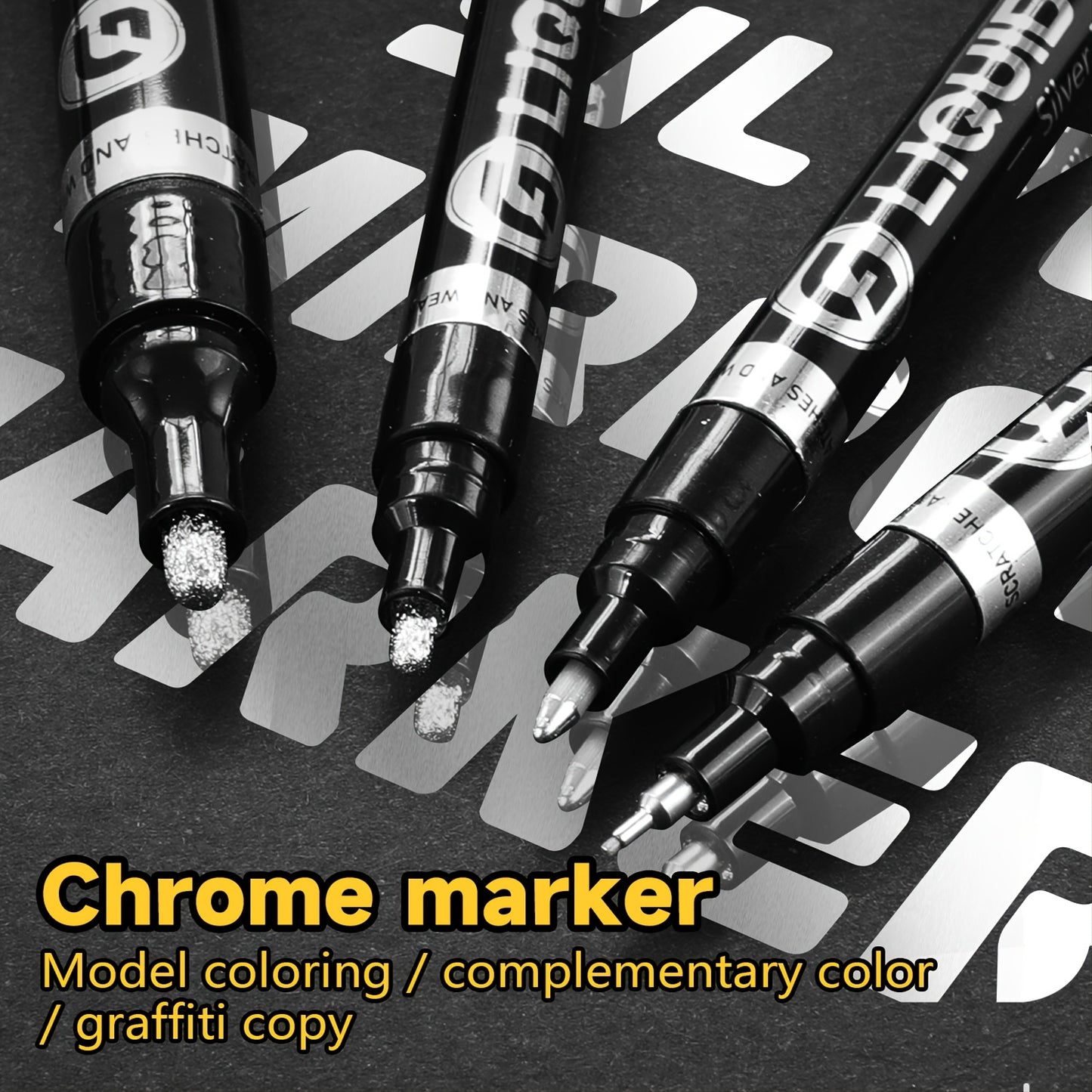 4 Styles of Easter Decoration Marker Mirror Paint Pens - Chrome Reflective Paint for Perfect Eggs!