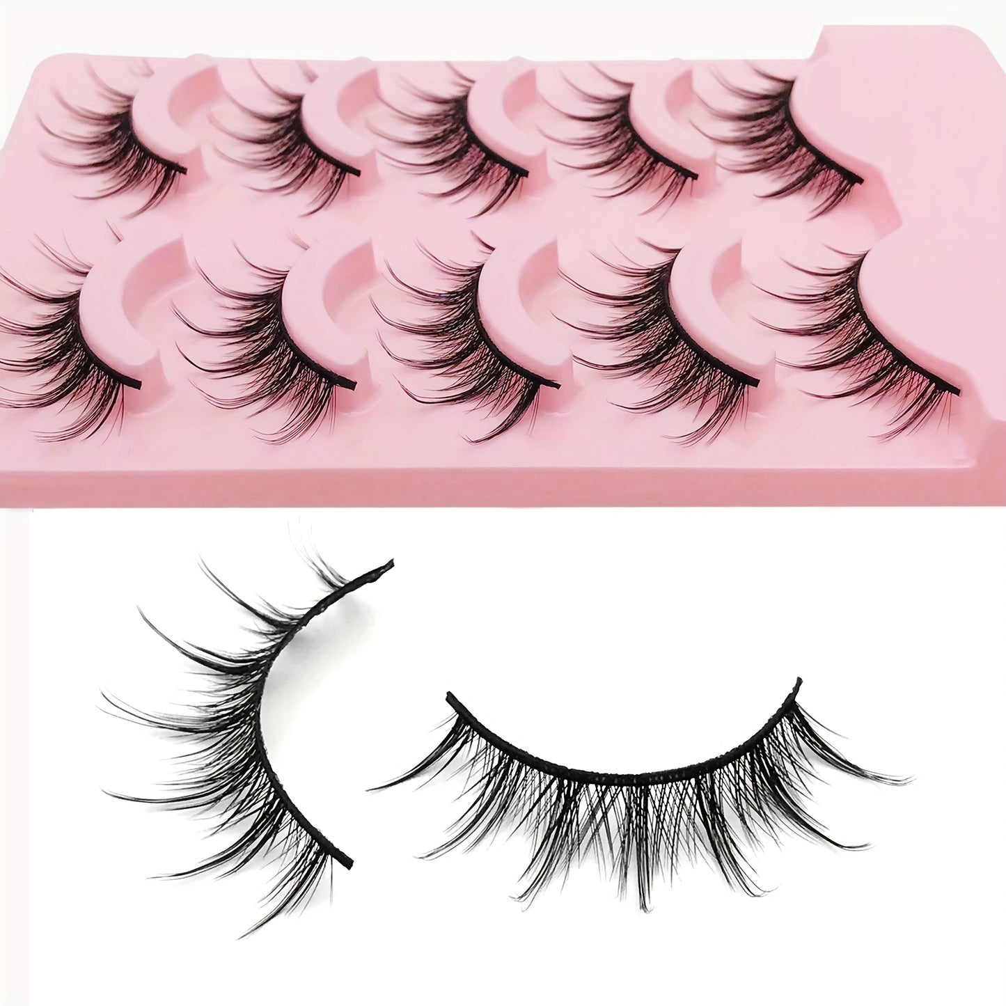 5-Pair Pack of Natural-Looking Manga Anime Lashes - Perfect for Cosplay, Korean, and Japanese Eyelashes!