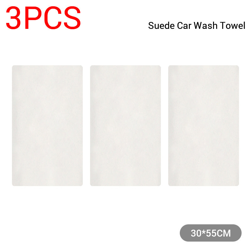 1/3Pcs Natural Chamois Car Cleaning Towel, Sheepskin Quick Drying Cloth Super Absorbent Washing Towel For Car Care Wash Tool Accessories