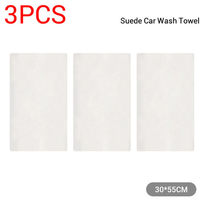 1/3Pcs Natural Chamois Car Cleaning Towel, Sheepskin Quick Drying Cloth Super Absorbent Washing Towel For Car Care Wash Tool Accessories