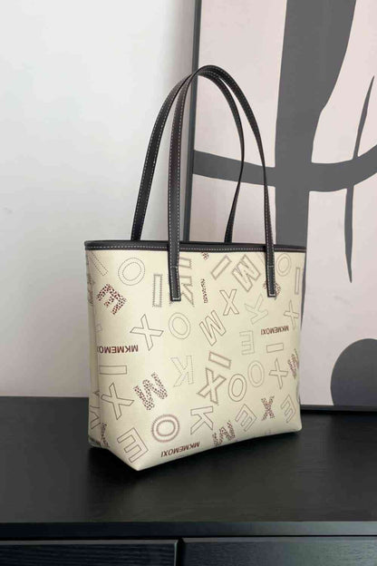 Printed PU Leather Tote Bag