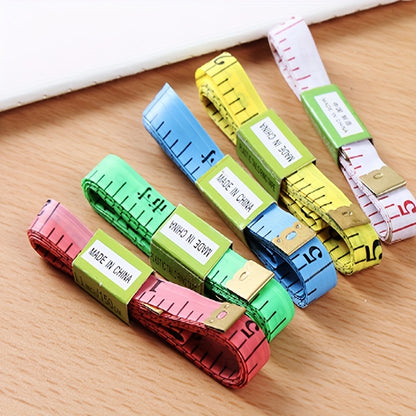 1pc, Inch Feet Soft Leather Ruler Measuring Clothes Ruler Cloth Ruler Tailor Meter Three Perimeters 59.06 Inch Color Random