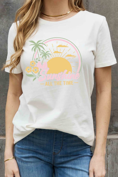 Simply Love Full Size SUNSHINE ALL THE TIME Graphic Cotton Tee